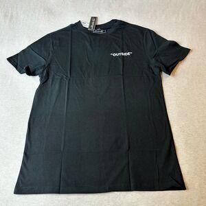 Mister Tee Mens Outside Graphic T-Shirt Black Cotton Short Sleeve BY001US L